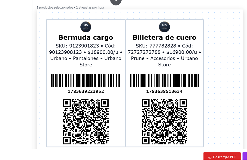 Escaneo de códigos de barras y QR con generación de etiquetas en BizzKore