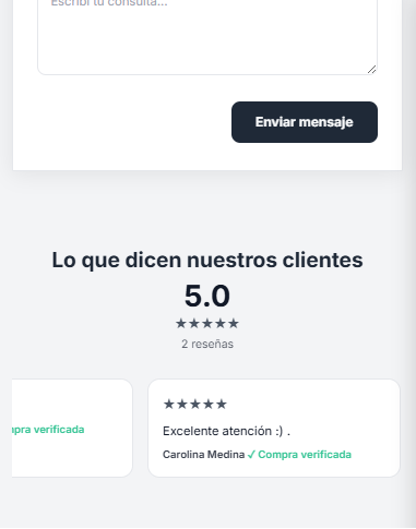 Reseñas con compra verificada y estrellas por producto en la tienda de BizzKore